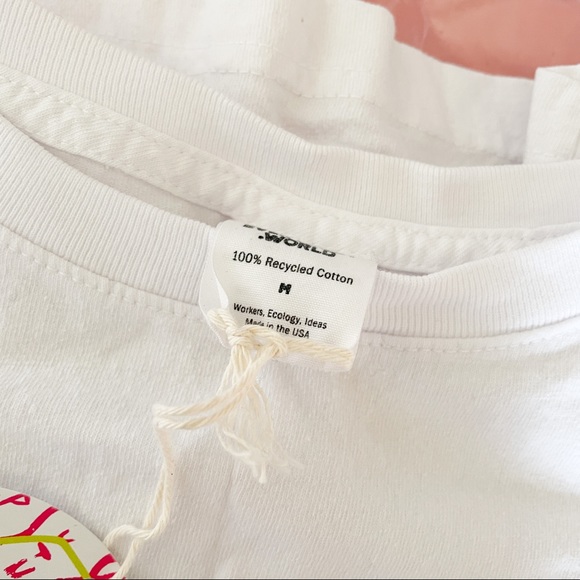 Everybody.World Smiley Face Boxy Trash Cotton Cropped Graphic T-Shirt Medium - Picture 2 of 5